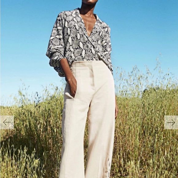 A.L.C. Noreen Python snake print silk oversized blouse NWT - Picture 2 of 16